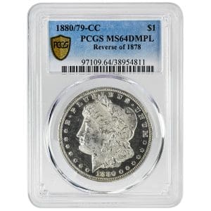 1880/79-CC $1 Morgan Dollar PCGS MS64PL CAC