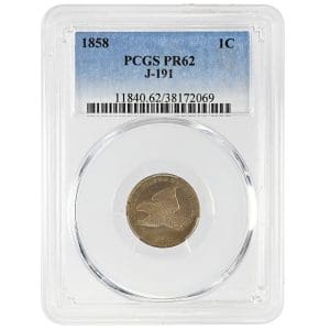 1858 1C J-191 Patterns Rare Coin PCGS PR62
