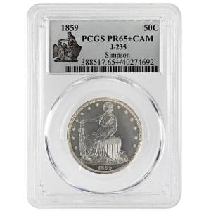 1859 50C J-235 Patterns Rare Coin PCGS PR65+ CAM