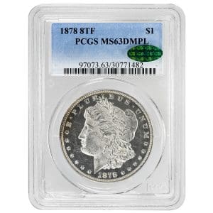 1878 8TF $1 Morgan Dollar Rare Coin PCGS MS63DMPL CAC