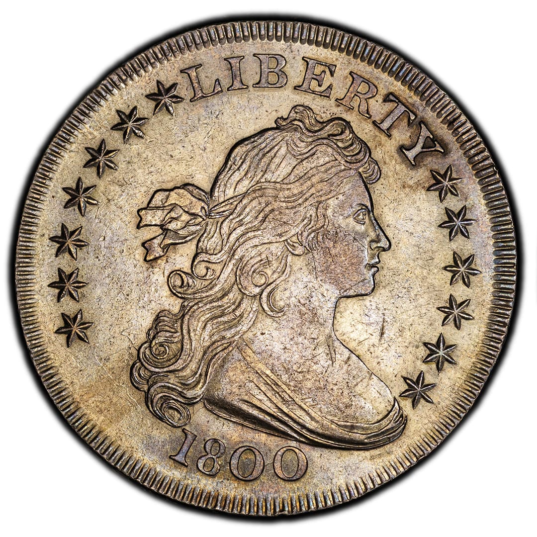1800 $1 Draped Bust Dollar 10 Arrows PCGS AU55