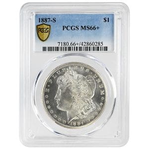 1887-S $1 Morgan Dollar Rare Coin PCGS MS66+