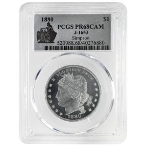 1880 $1 Pattern PCGS PR68CAM J-1653 POP 1/0 - Tangible Investments