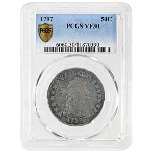 1797 50C Draped Bust Half Dollar Rare Coin PCGS VF30 