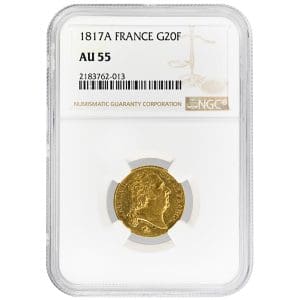 1817-A 20 Fr Louis XVIII - Tete nue NGC AU55