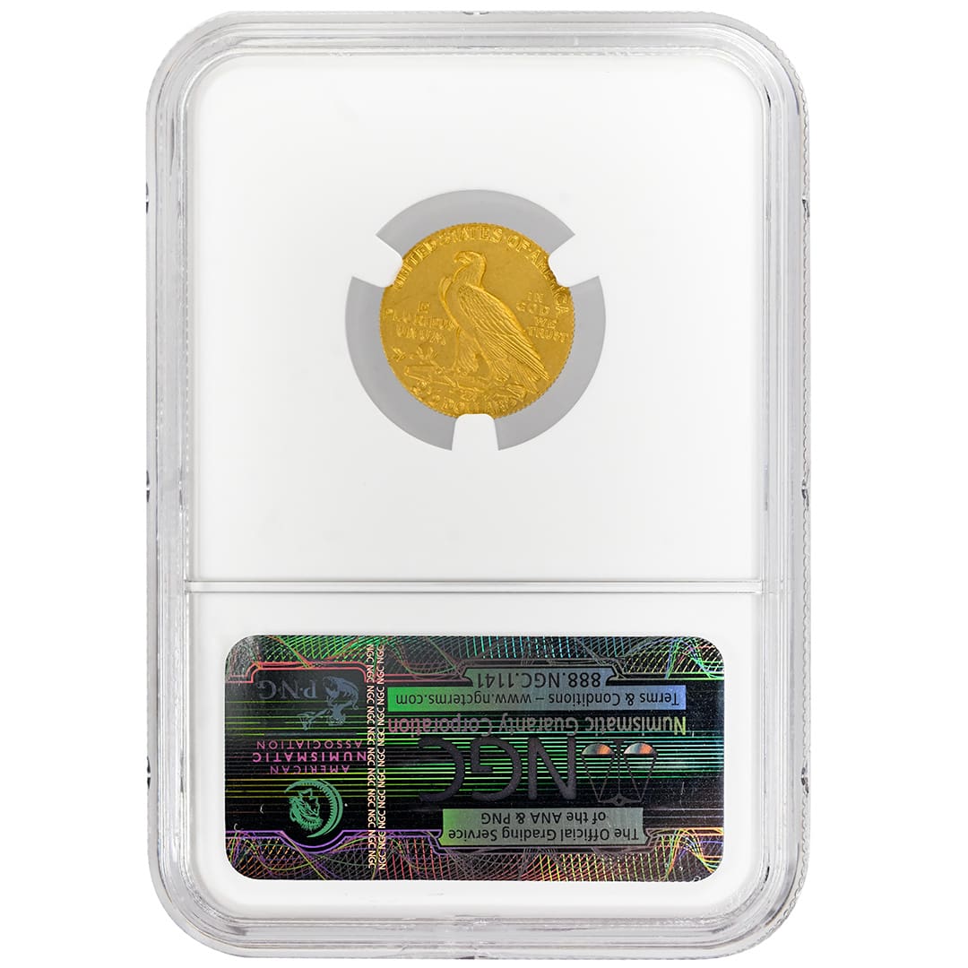 1914 $2.50 Indian Head Quarter Eagle NGC PF67 matte proof gold coin, obverse and reverse