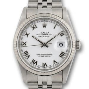 Rolex Datejust 16234 Stainless Steel White Roman Dial 36mm