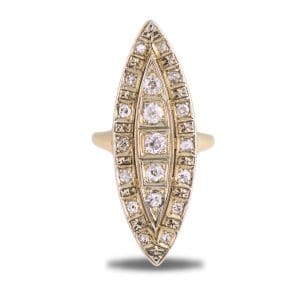 Vintage 14K Yellow Gold Old Cut Diamond Ladies Ring