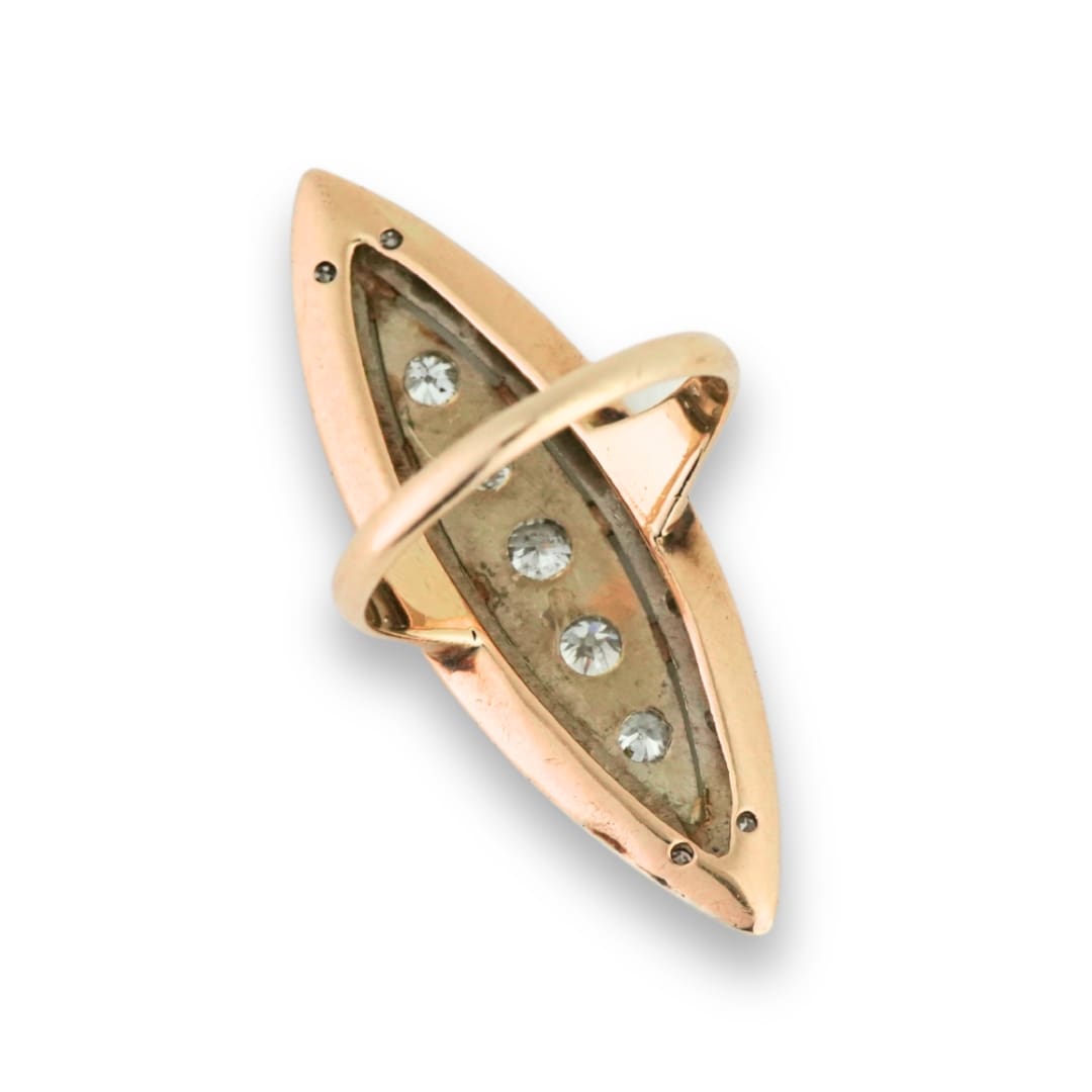 Vintage 14K Yellow Gold Old Cut Diamond Ladies Ring