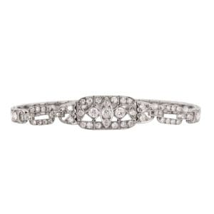 Antique Art Deco Platinum Old Cut Diamond Bracelet 4.00 Carat