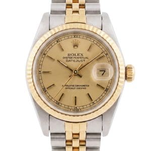 Rolex Datejust 69173 18K Yellow Gold Steel Linen Dial 26mm