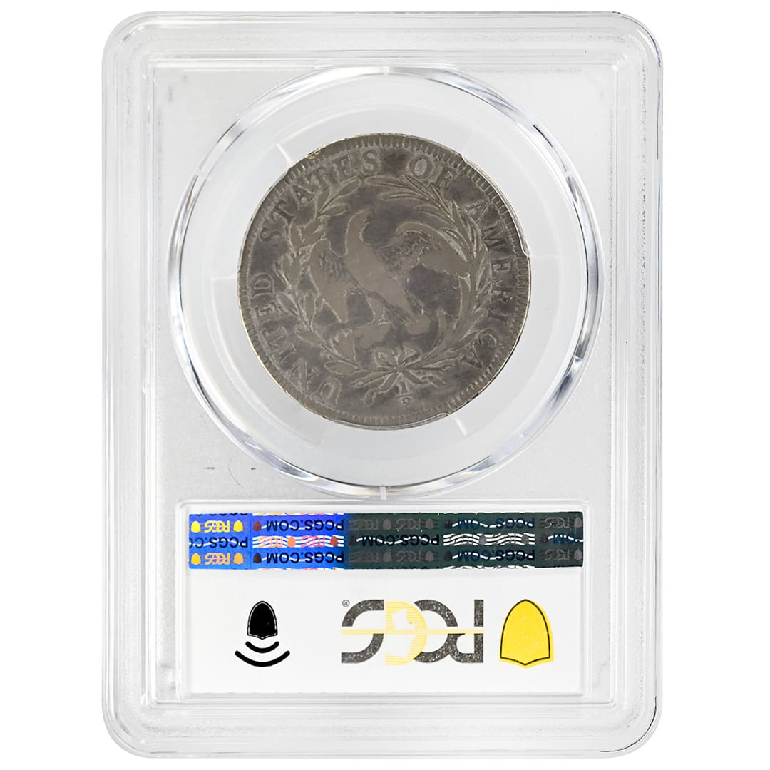 1797 Draped Bust silver half dollar, Small Eagle reverse, PCGS F15 Fine grade coin