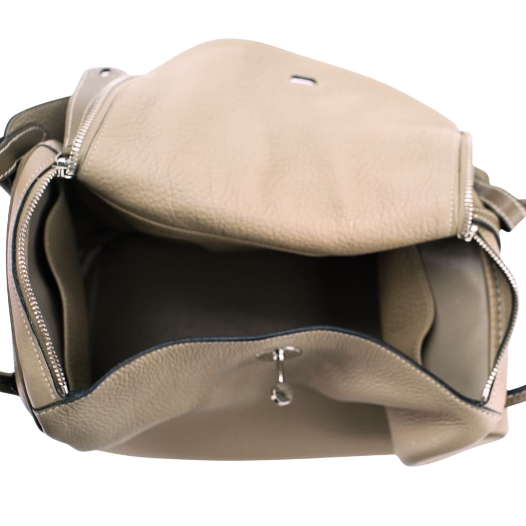 Hermès Lindy 34 Etoupe Etain Clemence Palladium Hardware