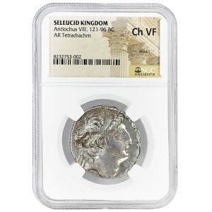 Seleucid Kingdom Antiochus VIII 121-96 BC AR Tetradrachm NGC CH VF