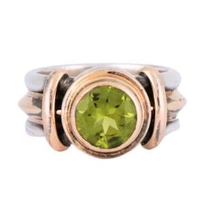 Reve Designer 14K Gold Sterling Silver Peridot Ring