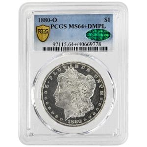 1880-O Morgan Silver Dollar Deep Mirror Proof-Like PCGS MS64+DMPL CAC