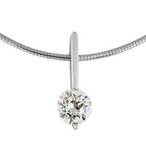 Platinum GIA Certified 2.99 Carat Round Brilliant Diamond Solitaire Necklace