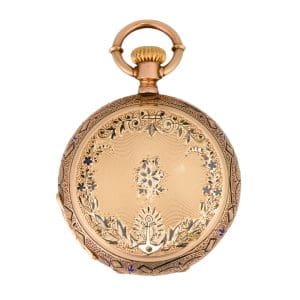 Les Reymond 14K Gold Hunting Case Pocket Watch Le Locle Antique