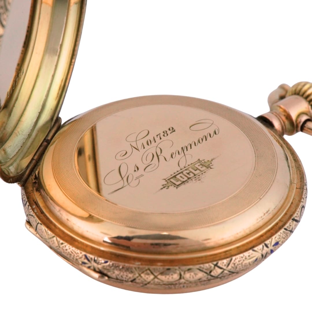 Les Reymond 14K Gold Hunting Case Pocket Watch Le Locle Antique
