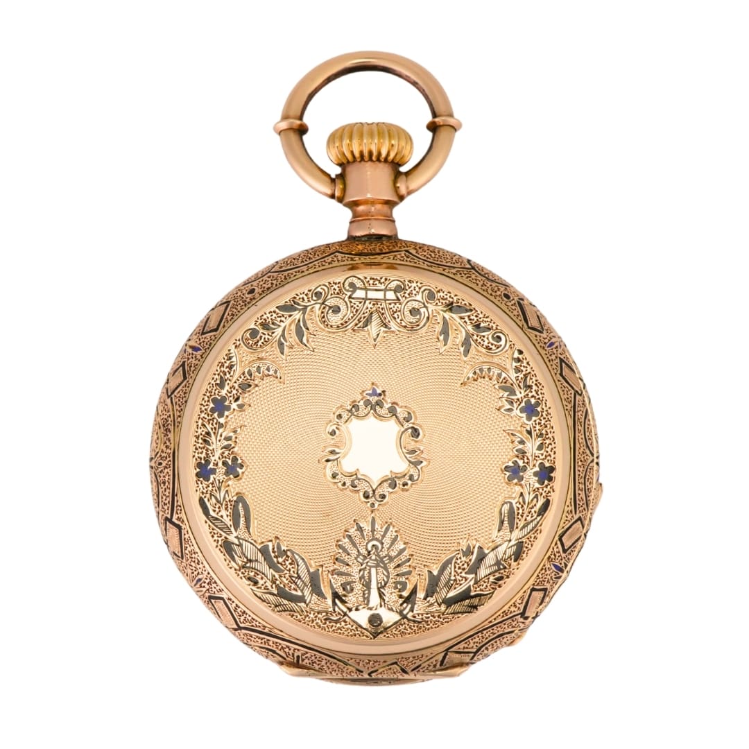 Les Reymond 14K Gold Hunting Case Pocket Watch Le Locle Antique