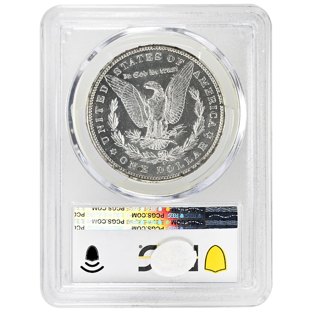 1889-O Morgan Silver Dollar PCGS MS63 DMPL CAC obverse showing deep mirror prooflike fields