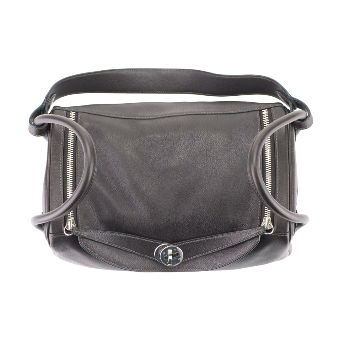 Hermès Lindy 30 Chocolate Swift Leather Palladium Hardware