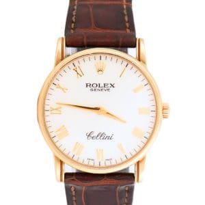 Rolex Cellini 5116 White Roman Dial 32mm Manual Wind