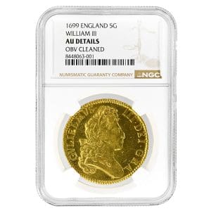 William III Five Guinea Gold Coin NGC