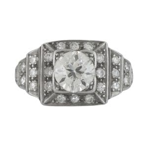 Antique Platinum Iridium Old European Cut Diamond Ring