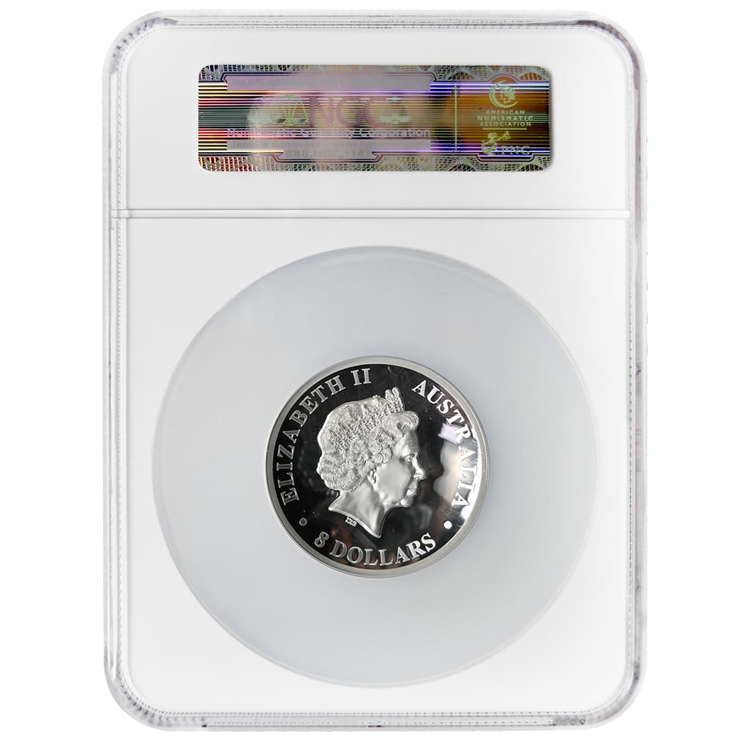 5 oz silver proof coin, 2015P Australia $8 Wedge-Tailed Eagle in flight, High Relief, NGC PF70 Ultra Cameo