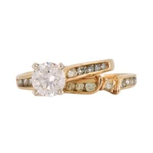 14K Yellow Gold Diamond Bridal Wedding Ring Set