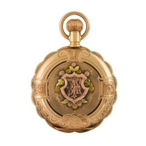 Antique Elgin 14K Multi-Color Gold Hunting Case Pocket Watch 1891