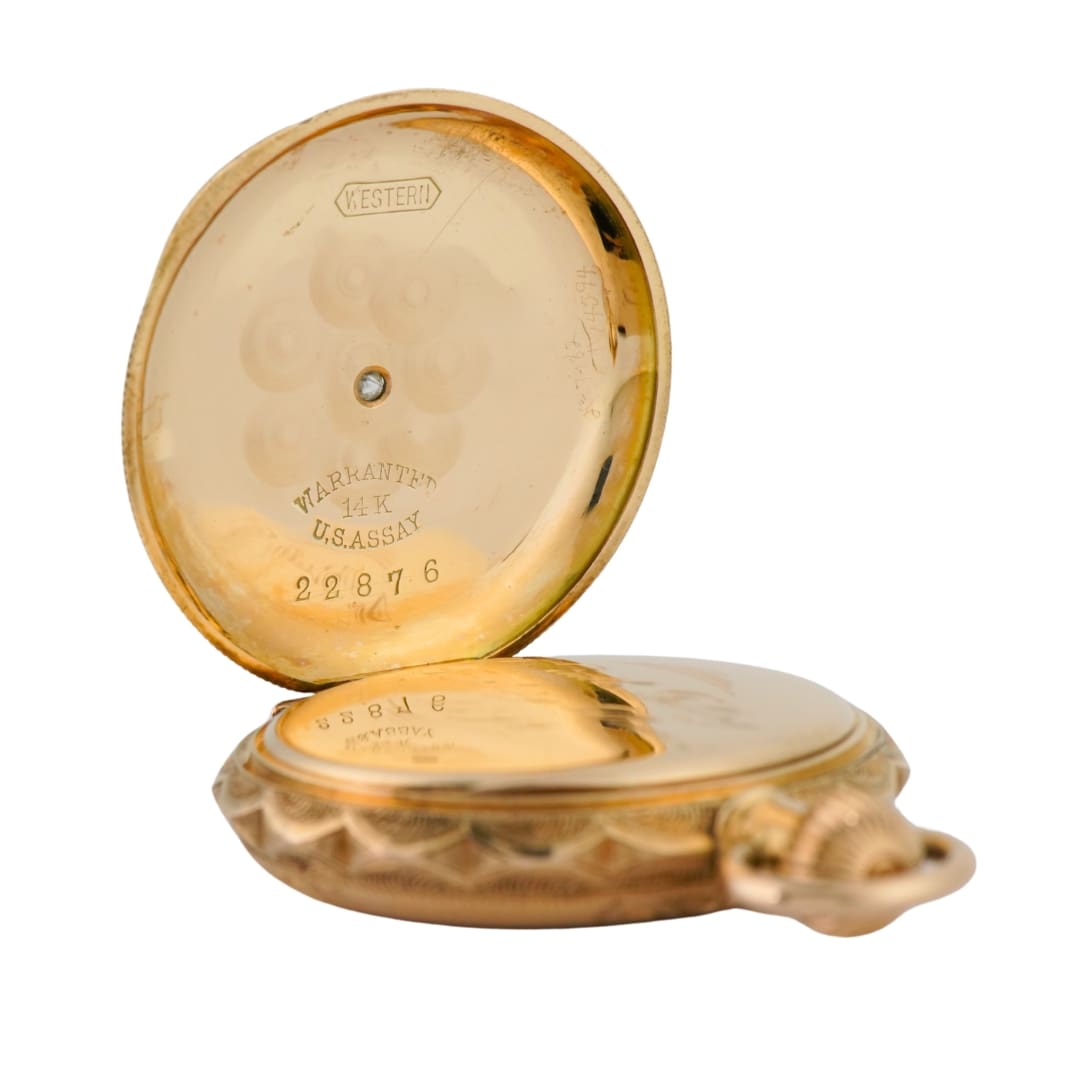Antique Elgin 14K Multi-Color Gold Hunting Case Pocket Watch 1891