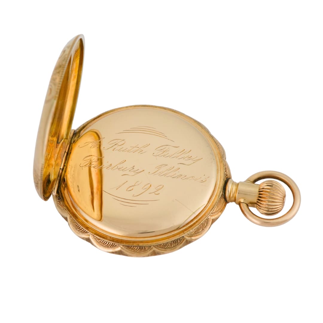 Antique Elgin 14K Multi-Color Gold Hunting Case Pocket Watch 1891