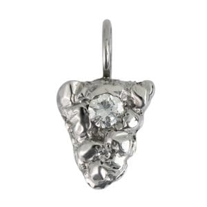 Platinum Nugget Style Diamond Pendant 0.25 Carat VS Clarity