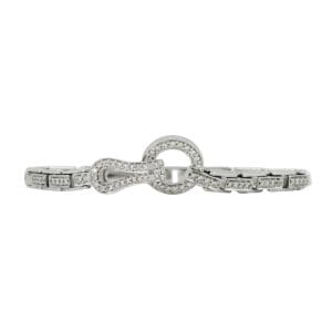 18K White Gold Round Brilliant Diamond Bracelet 1.68 Carat VS Clarity