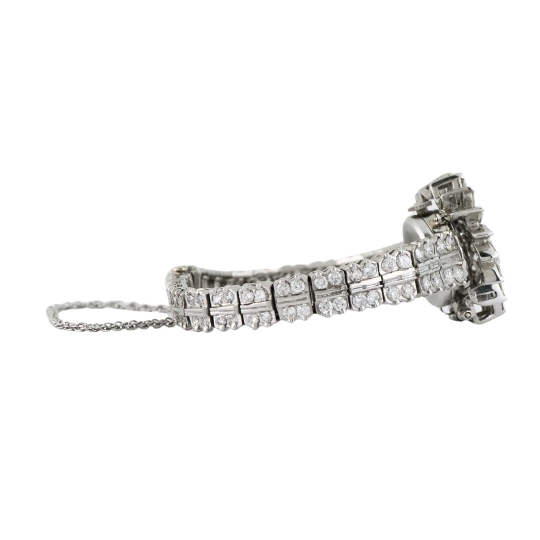 Vintage Omega Platinum Diamond Cover Bracelet Watch 3.50 Carat