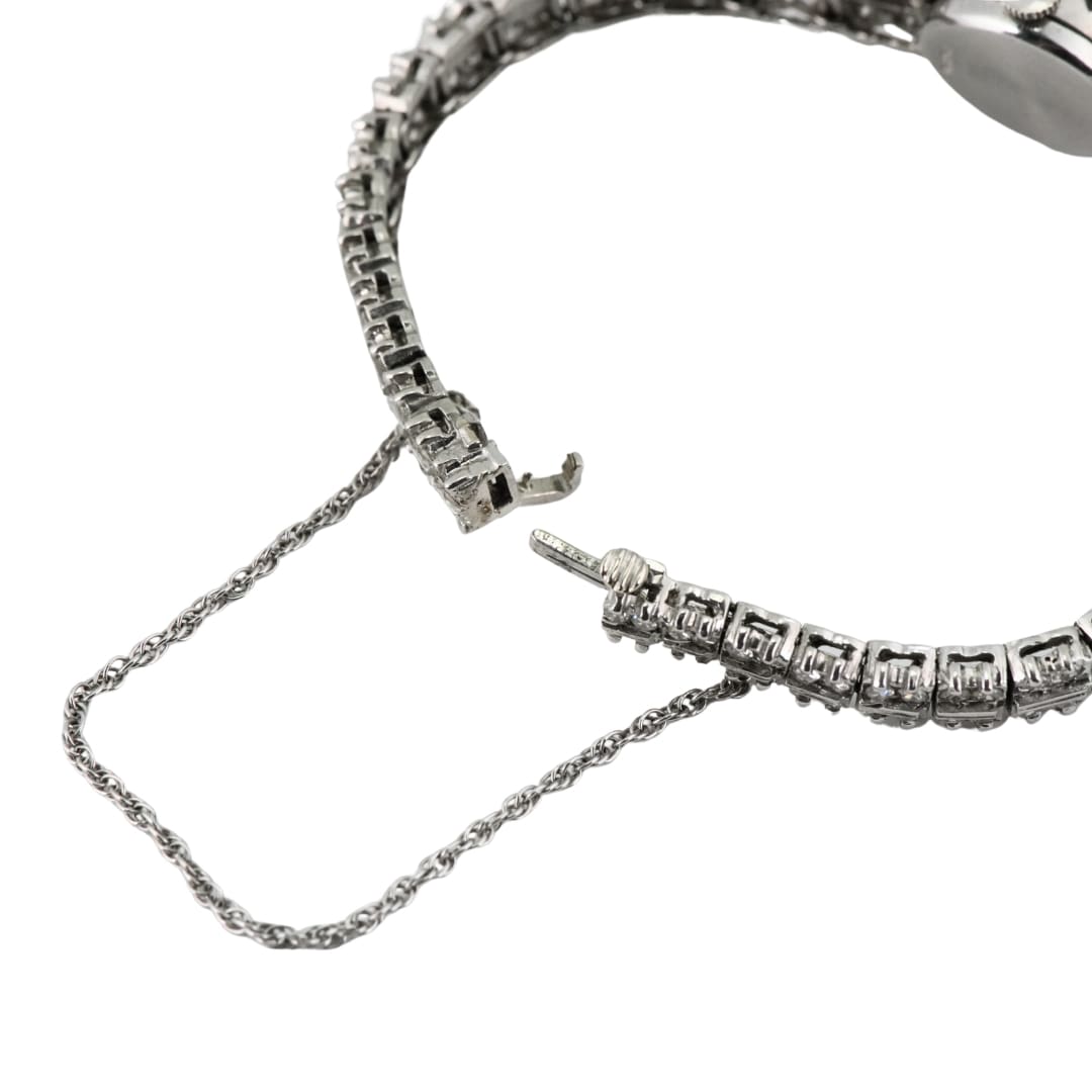 Vintage Omega Platinum Diamond Cover Bracelet Watch 3.50 Carat