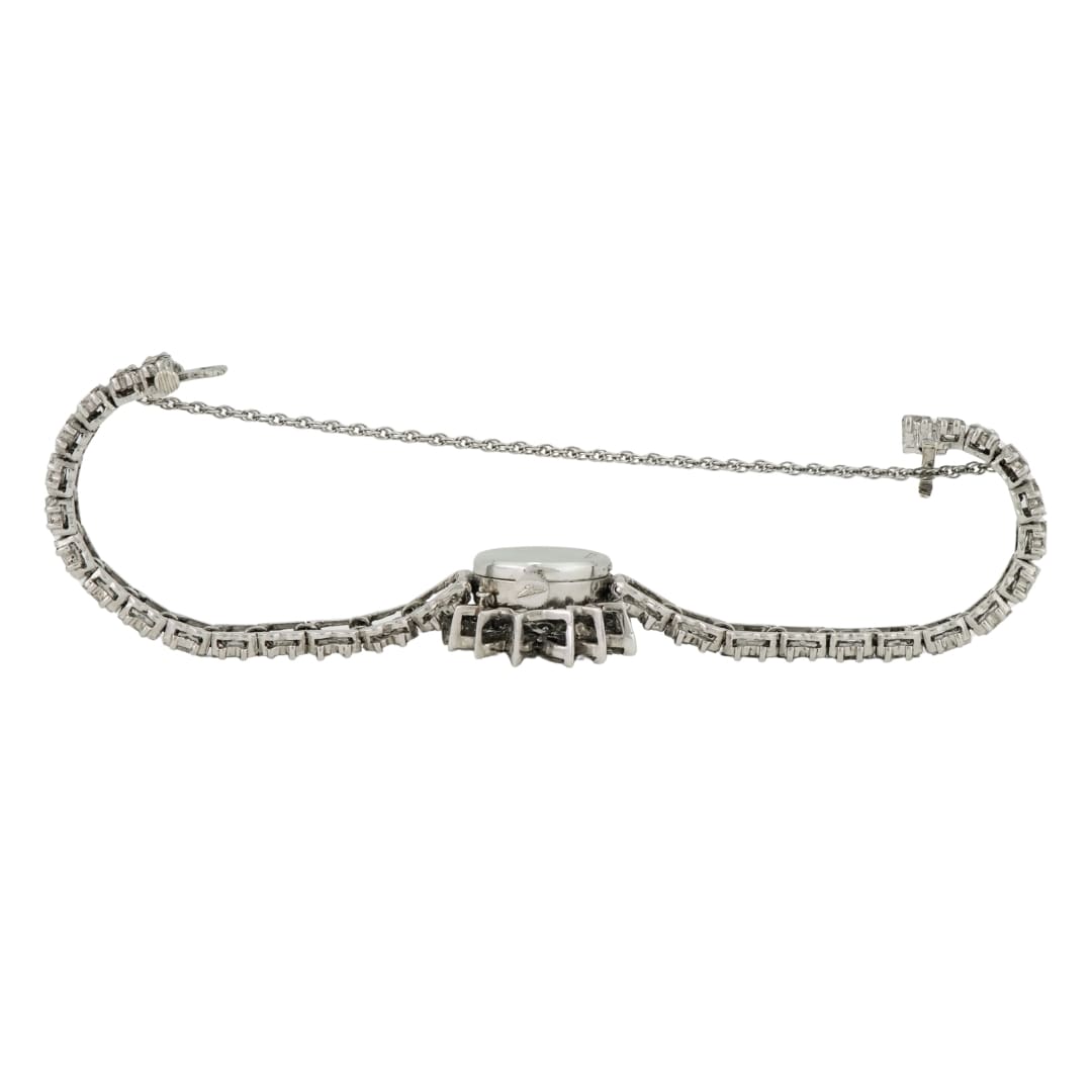 Vintage Omega Platinum Diamond Cover Bracelet Watch 3.50 Carat