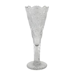 American Brilliant Period Cut Glass Trumpet Vase Pinwheel Hobstar