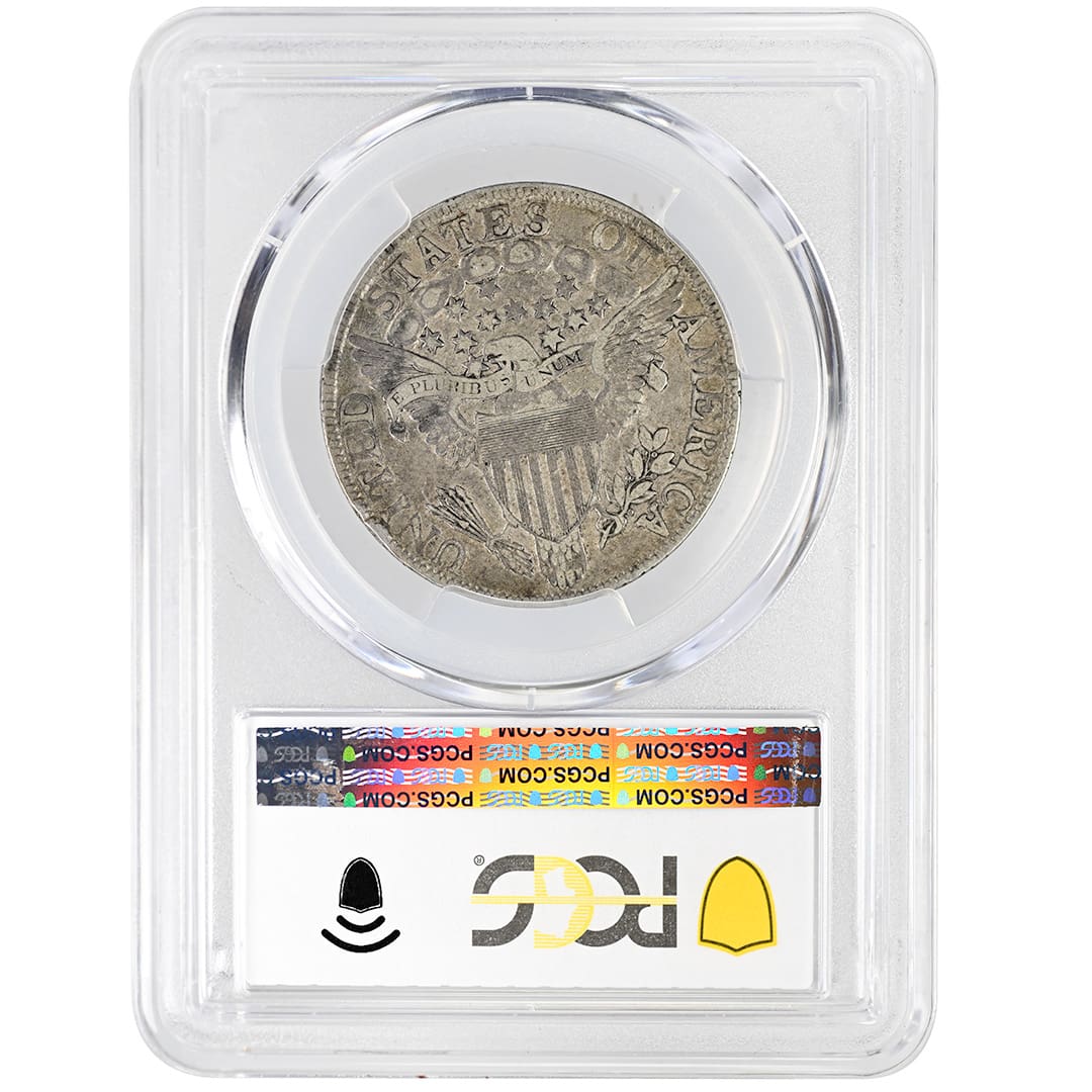 1805 Draped Bust Half Dollar with gray toning in a PCGS VF30 holder with a green CAC sticker