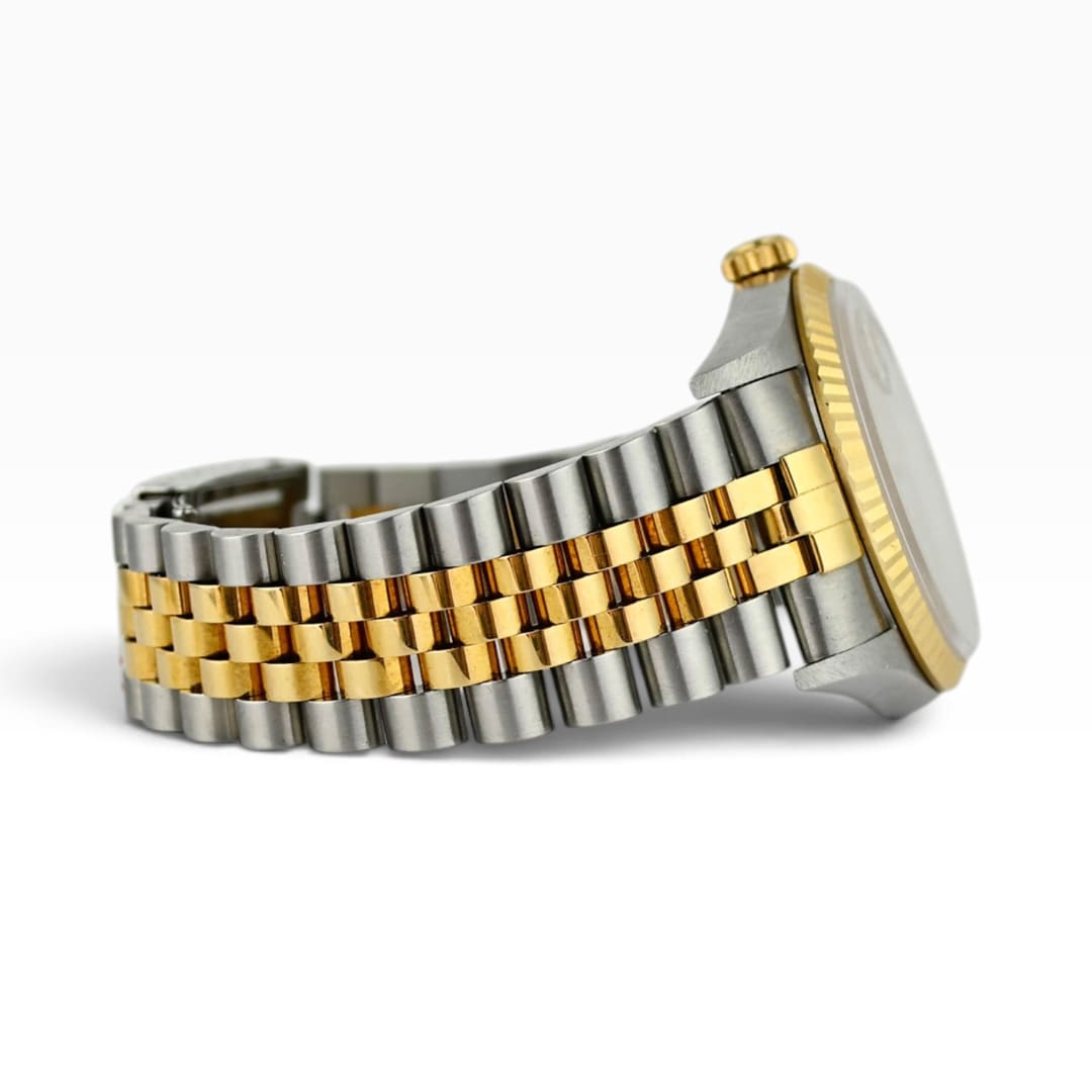 Rolex Datejust 16233 champagne dial, fluted 18K gold bezel and two-tone Jubilee bracelet