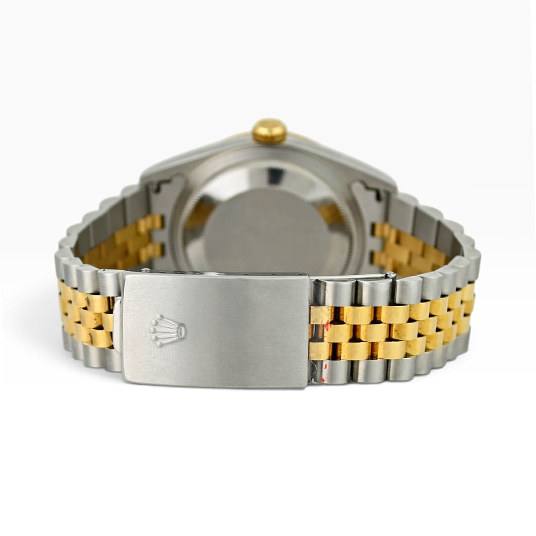 Rolex Datejust 16233 champagne dial, fluted 18K gold bezel and two-tone Jubilee bracelet