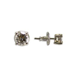 Diamond Stud Earrings in 14K White Gold