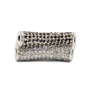 Diamond & Hematite Ring in 14K White Gold