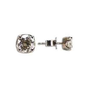 Diamond Stud Earrings in 18K White Gold