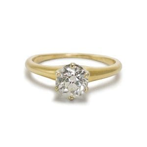 Diamond Solitaire Engagement Ring in 14K Yellow Gold