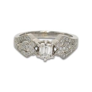 Emerald Cut Diamond Ring in 14K White Gold