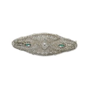 Antique Filigree Diamond Brooch