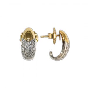 14k White Gold Diamond Stud Earrings 1.50ct TDW Round Brilliants F-G Color I1 Clarity Good Cuts